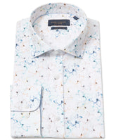Cotton "Linen Look" Flower Print Shirt